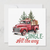 Klassieke Kerst Jingle All The Way Feestdagenkaart (Voorkant)