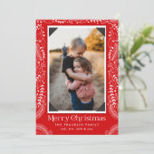 Klassieke kerst-kerstbekorting met foto-feestdag feestdagenkaart (Staand voorkant)