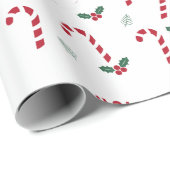 Klassieke Kerst Kerststok Cadeaupapier (Rol Hoek)