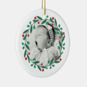 Klassieke Kerst Krans Babys 1e Kerstmis Keramisch Ornament (Rechts)
