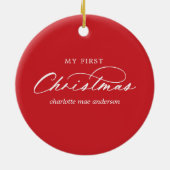 Klassieke Kerst Krans Babys 1e Kerstmis Keramisch Ornament (Achterkant)