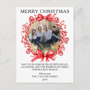 Klassieke Kerst Krans van Suikerstokken Familie Feestdagenkaart