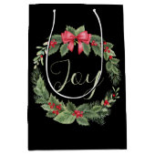 Klassieke kerst krans vreugde medium cadeauzakje (Voorkant)