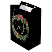 Klassieke kerst krans vreugde medium cadeauzakje (Achterkant Gekanteld)