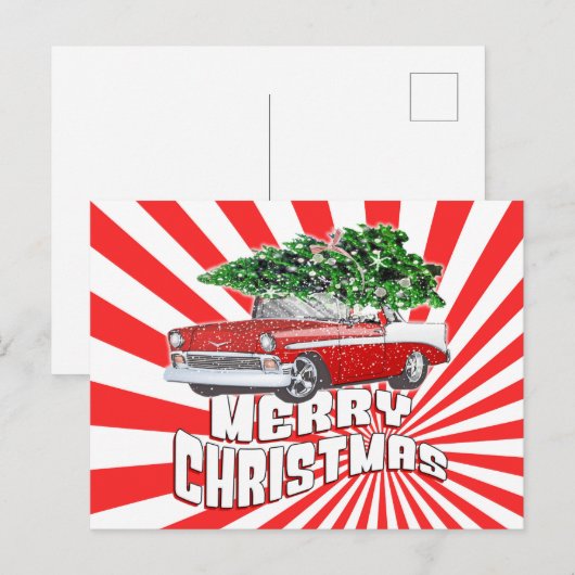 Klassieke kerst met Retro Classic Briefkaart (Voorkant / Achterkant)