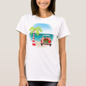 Klassieke kerst met tropisch strand t-shirt (Voorkant)