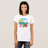 Klassieke kerst met tropisch strand t-shirt (Voorkant volledig)