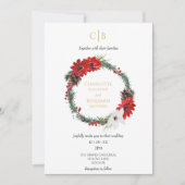 Klassieke Kerst Modern Monogram Foto Bruiloft Kaart (Voorkant)