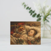 Klassieke Kerst Olie Schildering van Sinterklaas b Briefkaart (Staand voorkant)