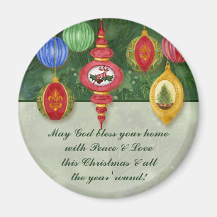 Klassieke Kerst Ornament Bericht Magneet