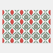 Klassieke Kerst Ornamente Set Inpakpapier Vel (Voorkant)