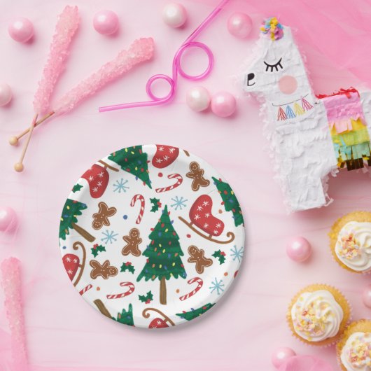 Klassieke kerst papieren bordje (Feest)