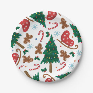 Klassieke kerst papieren bordje