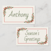 Klassieke kerst plaatskaartje (Voorkant / Achterkant)