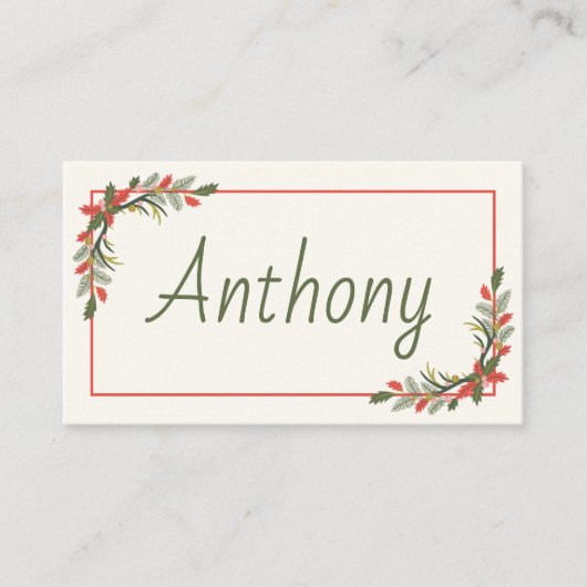 Klassieke kerst plaatskaartje (Voorkant)