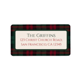 Klassieke Kerst Plaid Adreslabels Etiket