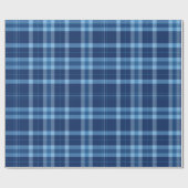 Klassieke kerst Plaid blauw Cadeaupapier (Vlak)