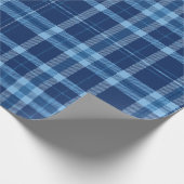 Klassieke kerst Plaid blauw Cadeaupapier (Hoek)