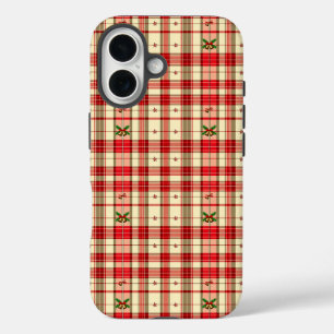 Klassieke Kerst Plaid iPhone 16 Hoesje