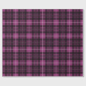 Klassieke Kerst Plaid Donker Roze Vakantie Tartan Cadeaupapier (Vlak)
