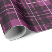 Klassieke Kerst Plaid Donker Roze Vakantie Tartan Cadeaupapier (Rol Hoek)