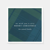 Klassieke kerst plaid eenvoudig gepersonaliseerd servet (Voorkant)