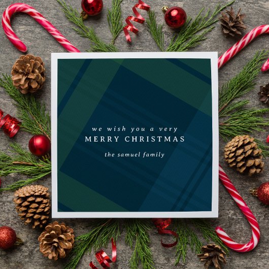 Klassieke kerst plaid eenvoudig gepersonaliseerd servet