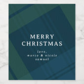 Klassieke kerst plaid eenvoudig gepersonaliseerd wijn etiket (Enkel label)