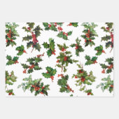 Klassieke kerst Plaid en  Holly Inpakpapier Vel (Voorkant)
