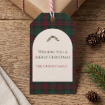 Klassieke Kerst Plaid Gift Tag
