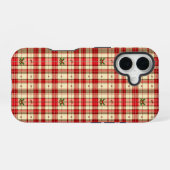Klassieke Kerst Plaid iPhone 16 Hoesje (Achterkant horizontaal)