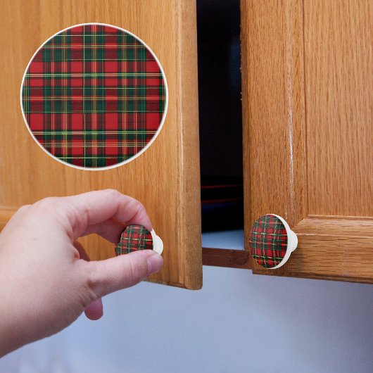 Klassieke Kerst Plaid Keramische Knop