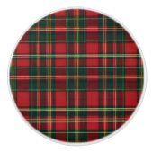 Klassieke Kerst Plaid Keramische Knop (Voorkant)