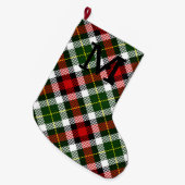 Klassieke Kerst Plaid Monogram Eerste Letter Festi Grote Kerstsok (Voorkant (Hangend))