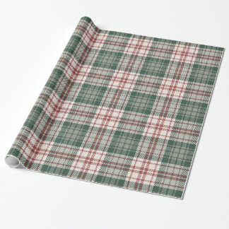 Klassieke Kerst Plaid - Rood, Groen & Crème Cadeaupapier