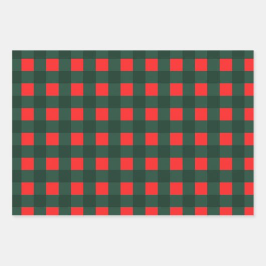 Klassieke kerst Plaid Rood Groen Wit Inpakpapier Vel (Voorkant 3)