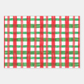 Klassieke kerst Plaid Rood Groen Wit Inpakpapier Vel (Voorkant)