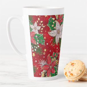 Klassieke kerst Poinsettia Latte Mok! Mok