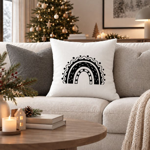 Klassieke Kerst Regenboog Monochroom Worp Kussen