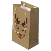 Klassieke kerst rendier geschenk tas klein cadeauzakje (Achterkant Gekanteld)
