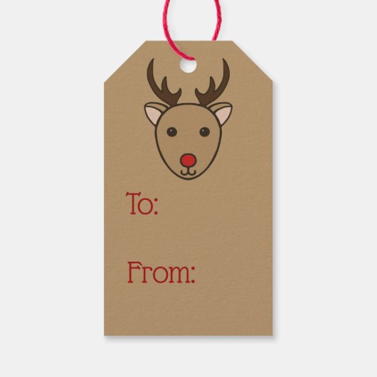 Klassieke kerst rendieren cadeau Labels Cadeaulabel (Achterkant)
