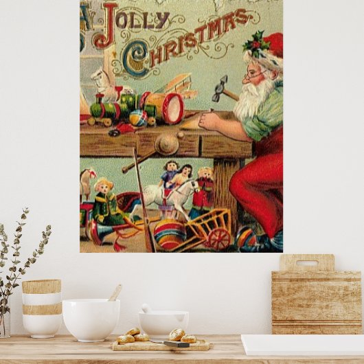 Klassieke Kerst Retro Kerst Persoonlijk Poster (Keuken)