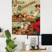 Klassieke Kerst Retro Kerst Persoonlijk Poster (Thuiskantoor)