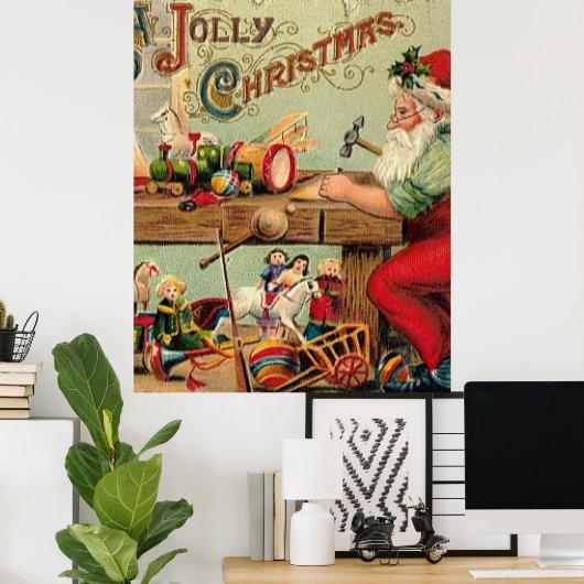 Klassieke Kerst Retro Kerst Persoonlijk Poster (Thuiskantoor)