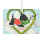 Klassieke kerst, Retro Scotty Dog, Air Freshener Luchtverfrisser (Achterkant)