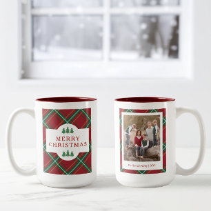 Klassieke Kerst Rode Geruite Boom 15oz Mok