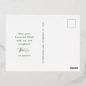 Klassieke Kerst Rode Groen Geplaagd Foto Folie Feestdagen Briefkaart (Achterkant)