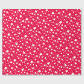 Klassieke Kerst Rode Sjabloon Sterren Nostalgisch Cadeaupapier (Vlak)