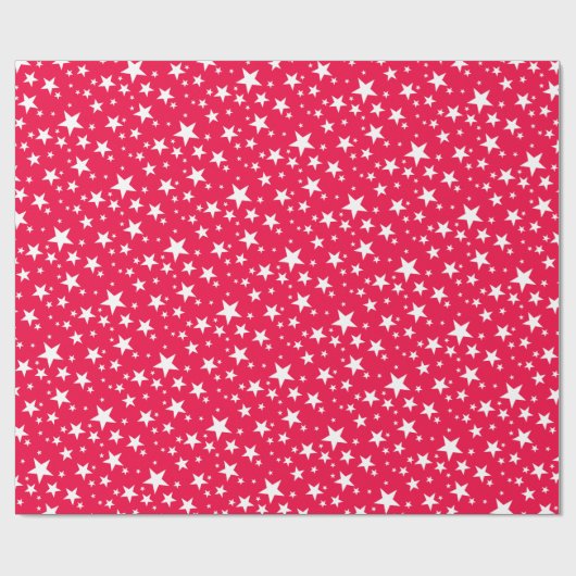 Klassieke Kerst Rode Sjabloon Sterren Nostalgisch Cadeaupapier (Vlak)