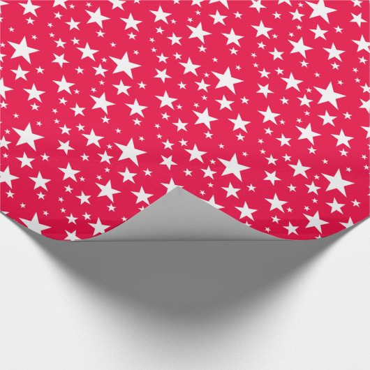 Klassieke Kerst Rode Sjabloon Sterren Nostalgisch Cadeaupapier (Hoek)